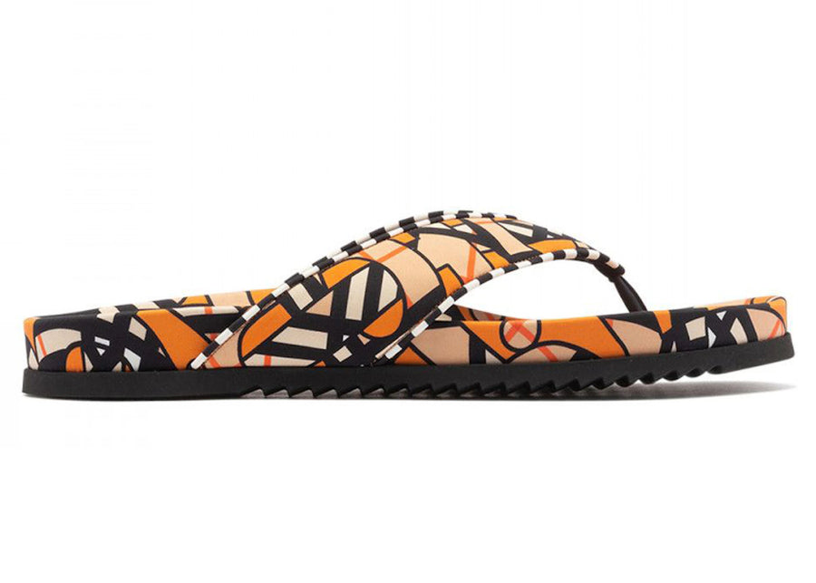 Sandales Burberry à monogramme orange et blanc