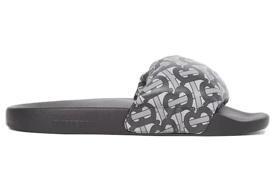 Sandales grises à imprimé monogramme Burberry (Femme)