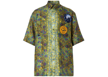Chemise Burberry en soie de mûrier à écailles de poisson verte