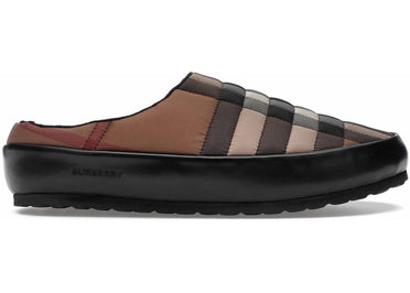 Pantoufles Burberry Northaven à carreaux vintage marron bouleau