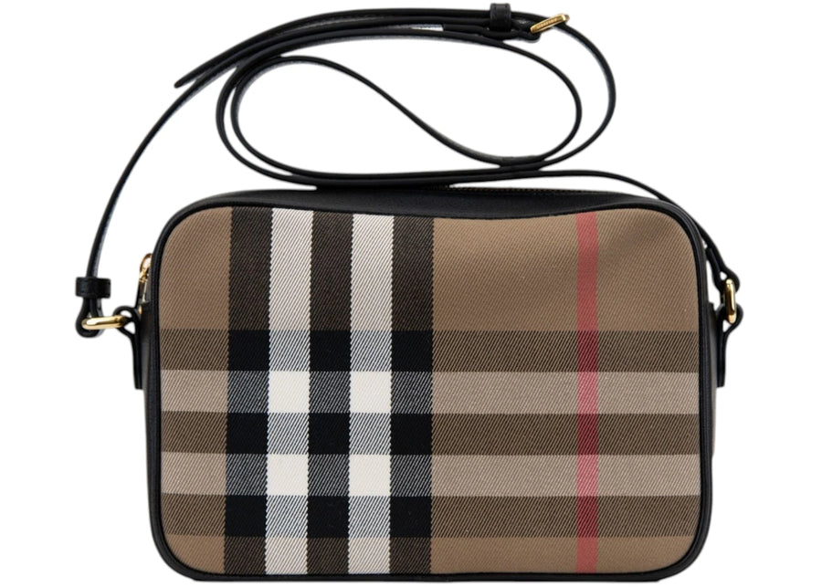 Sac appareil photo Burberry Nova Check noir