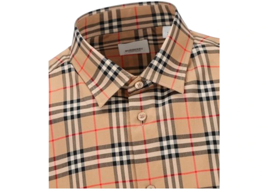 Chemise en coton à carreaux Burberry Nova, beige archive