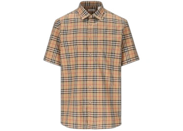 Chemise en coton à carreaux Burberry Nova, beige archive