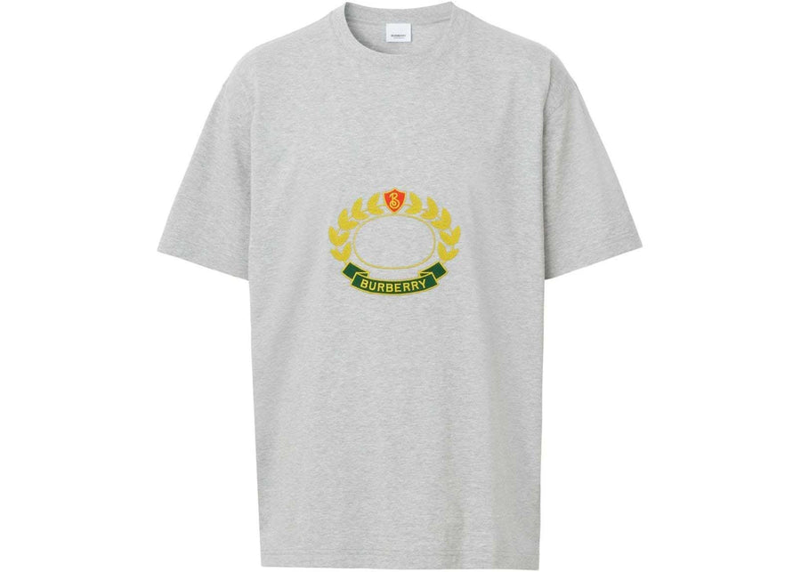 T-shirt gris Burberry à imprimé feuille de chêne