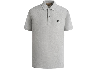 Polo Burberry Oxford gris/noir avec logo brodé