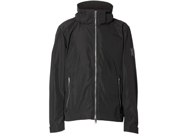 Veste Burberry en taffetas à mémoire de forme et capuche repliable, noire