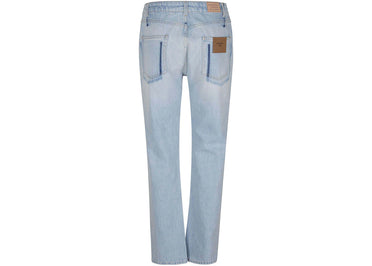 Jean droit Burberry bleu avec détails de poches