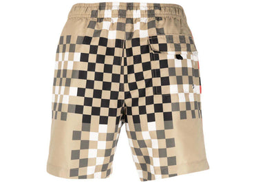 Burberry Printed Drawstring Swim Shorts Checker Print