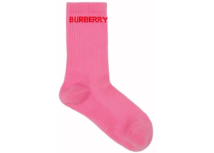 Chaussettes Burberry à logo rouge rose bonbon