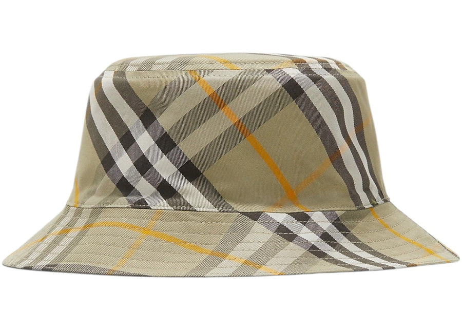 Burberry Reversible Check Bucket Hat Grey Beige