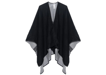 Poncho-écharpe réversible à carreaux Burberry en laine mérinos noir/gris