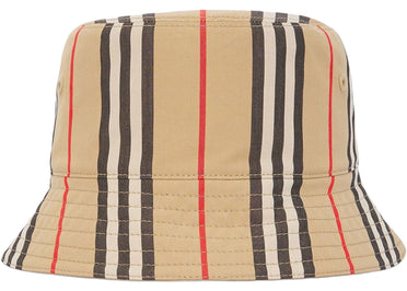 Burberry Reversible Icon Striped Bucket Hat Beige