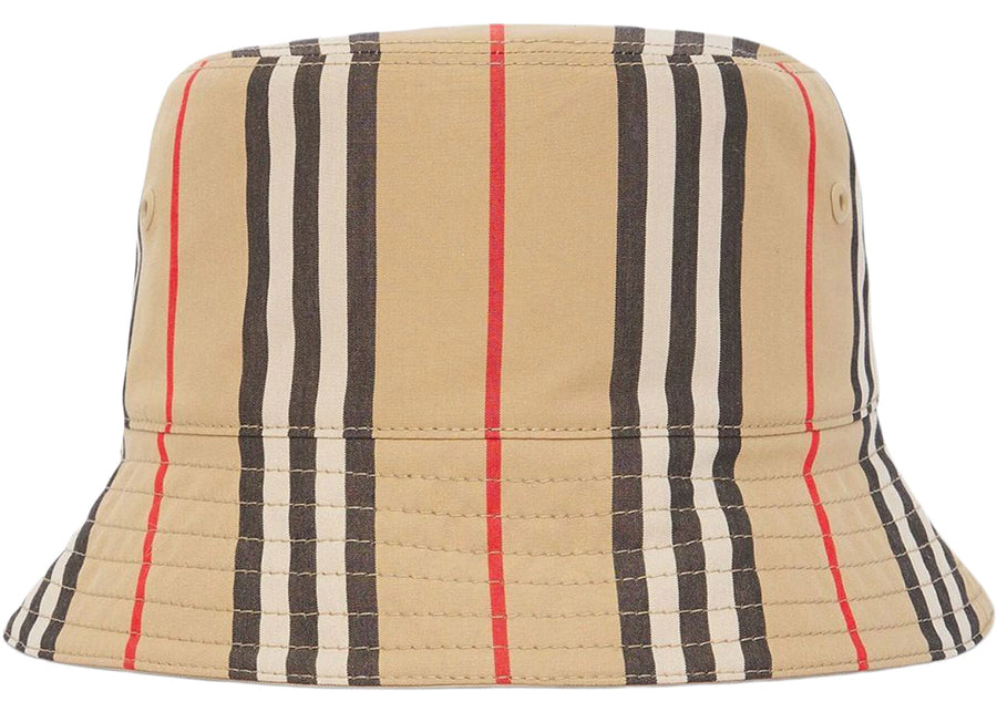 Bob réversible Burberry Icon à rayures beige