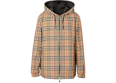 Veste réversible Burberry à carreaux vintage noire