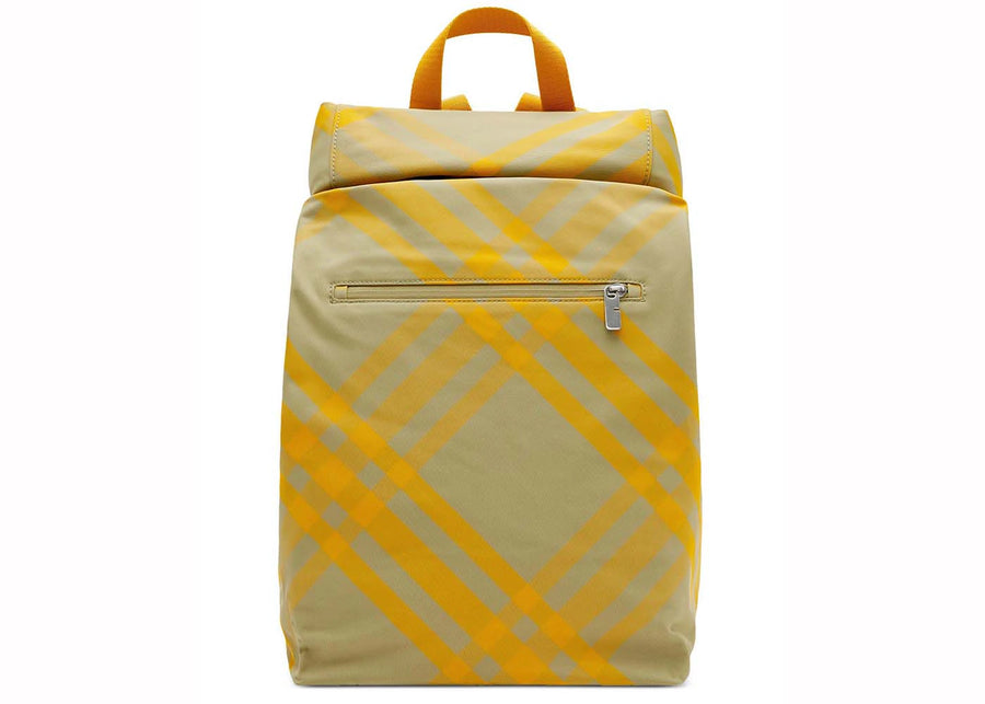 Sac à dos Burberry à carreaux roulés jaune/beige