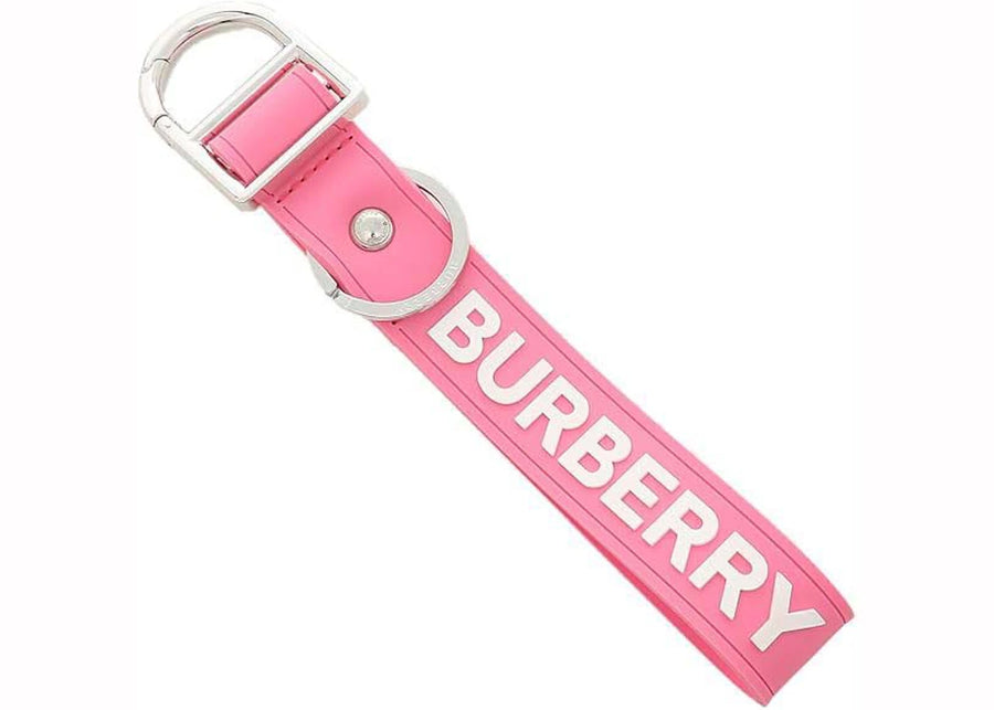 Porte-clés Burberry en caoutchouc rose