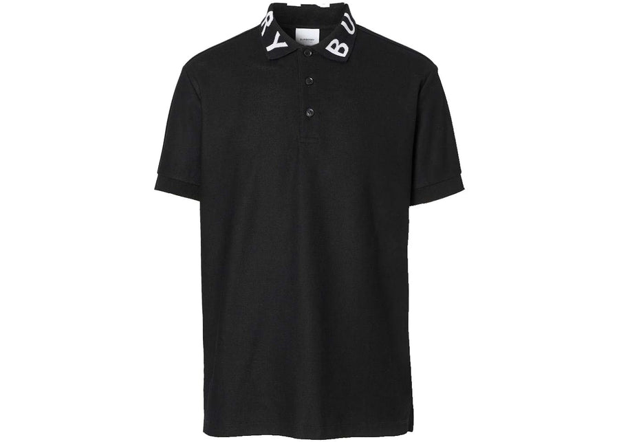 Polo Burberry Ryland noir à logo col rond