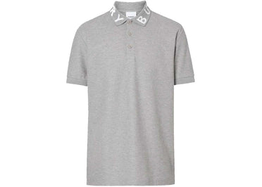 Polo Burberry Ryland gris à logo col rond