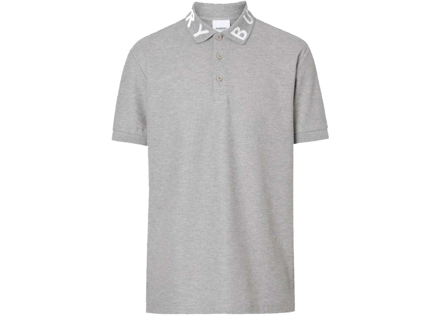 Polo Burberry Ryland gris à logo col rond