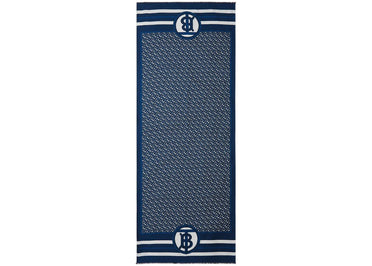 Écharpe en soie imprimée double Burberry SS bleu céruléen
