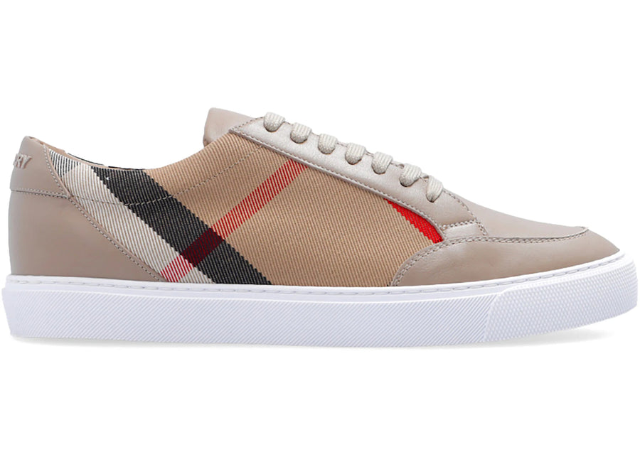 Baskets Burberry Salmond à carreaux beiges (Femme)