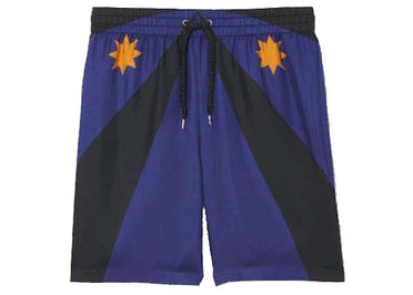 Short en soie Burberry bleu marine et noir