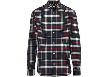 Chemise à carreaux Burberry Simpson bleu marine/blanc/rouge
