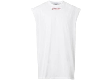 Burberry Sleeveless Cotton Oversized Top White