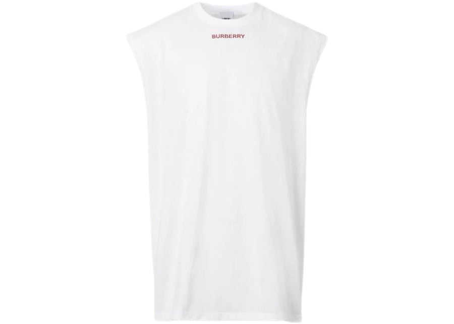 Burberry Sleeveless Cotton Oversized Top White