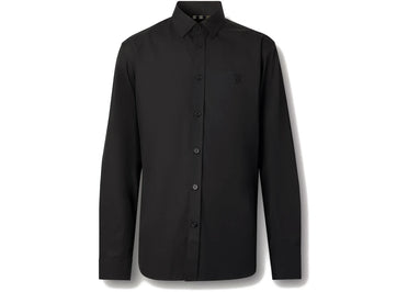 Chemise Burberry Slim Fit à motif monogramme en popeline de coton stretch noire