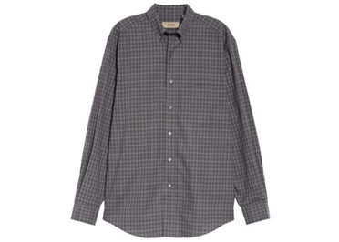Chemise Burberry à petits carreaux en coton gris foncé
