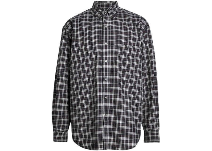 Chemise Burberry à petits carreaux en coton, bleu marine/blanc/rouge