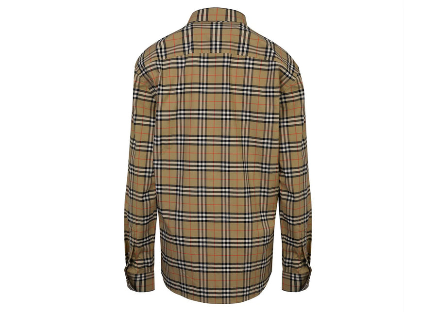 Chemise à petits carreaux Burberry marron