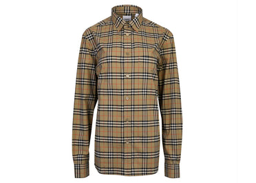 Chemise à petits carreaux Burberry marron