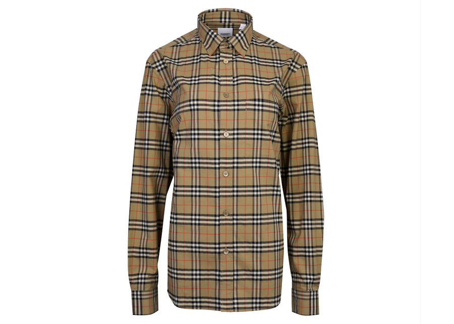 Chemise à petits carreaux Burberry marron