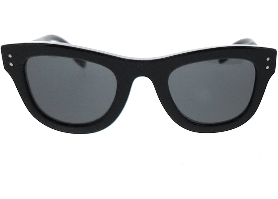 Lunettes de soleil carrées Burberry à carreaux marine (0BE4352 394787)