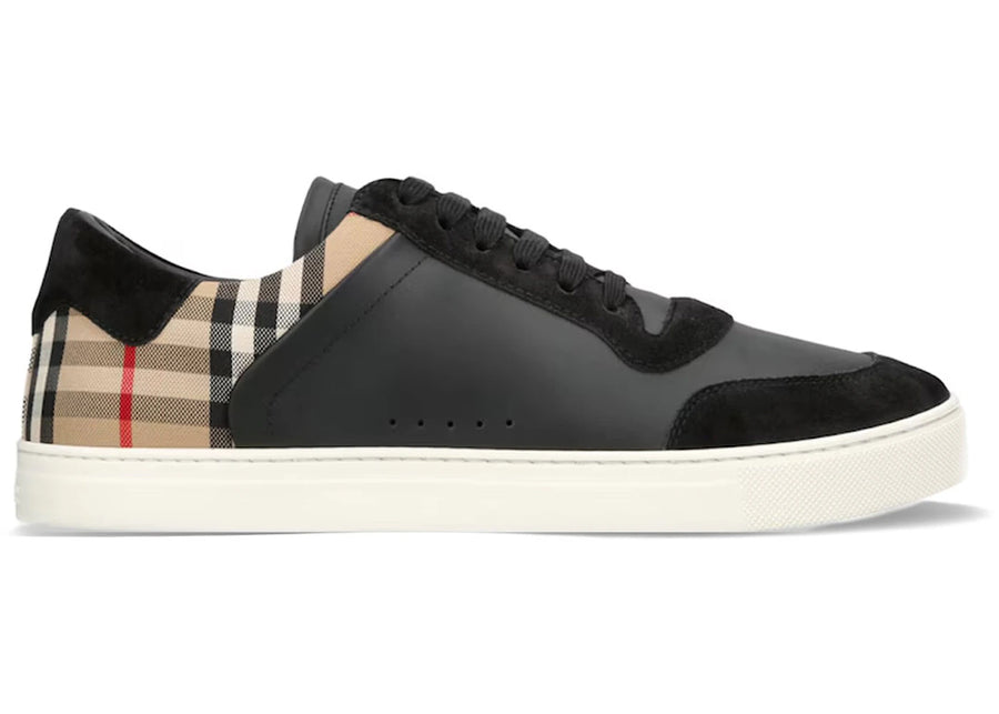 Baskets Burberry Stevie Check noires et beiges