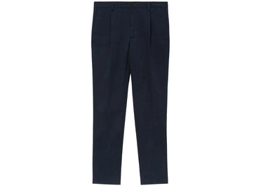 Pantalon de costume droit en coton Burberry bleu marine