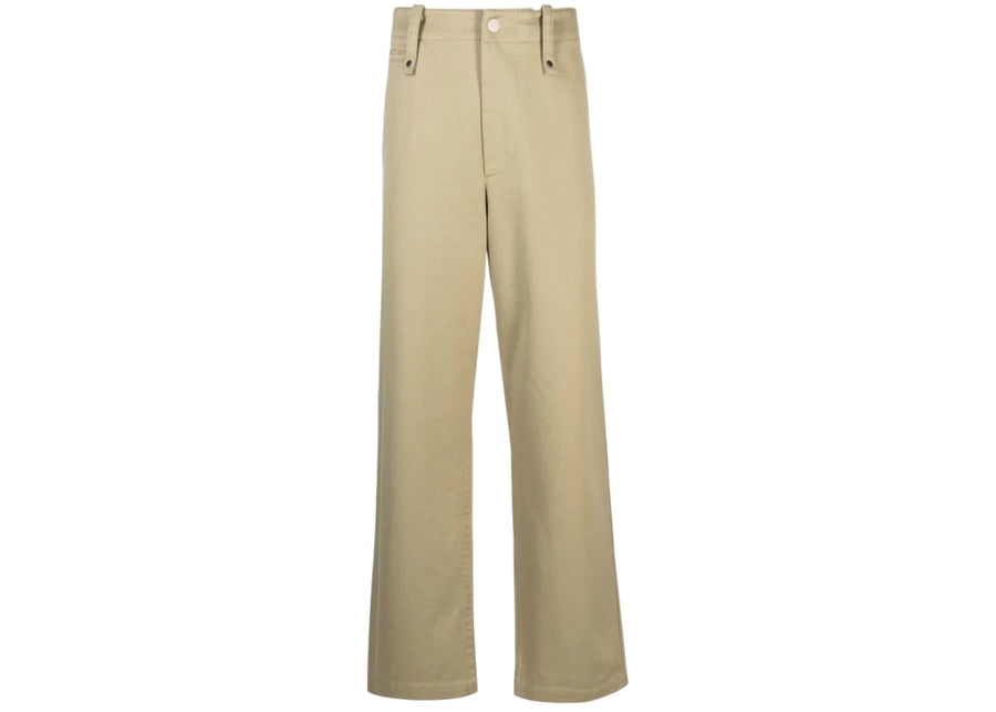 Pantalon Burberry beige à jambes droites et coupe ample