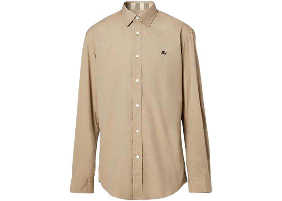 Chemise Burberry EKD en popeline de coton stretch beige