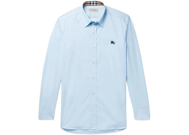 Chemise Burberry en popeline de coton stretch bleu ciel