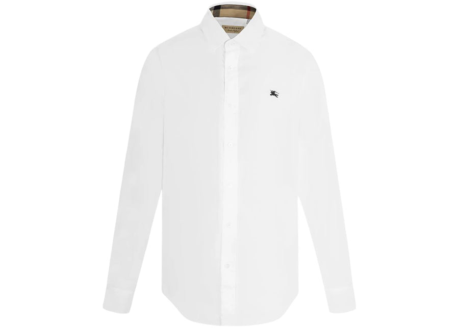Chemise Burberry en popeline de coton stretch blanche