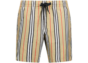 Short de bain Burberry à rayures et carreaux beige/marron