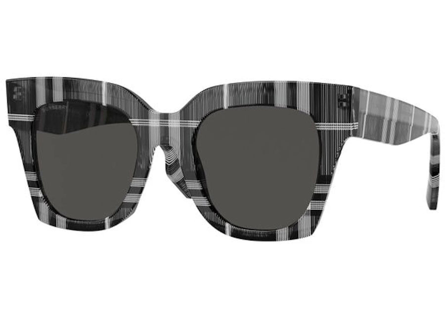 Lunettes de soleil Burberry Kitty à carreaux noirs et blancs (40823221)