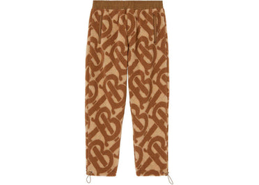Pantalon Burberry TB Monogram Polaire Jacquard Beige Doux