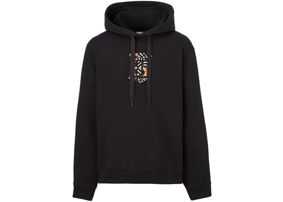 Sweat à capuche Burberry TB Monogram noir