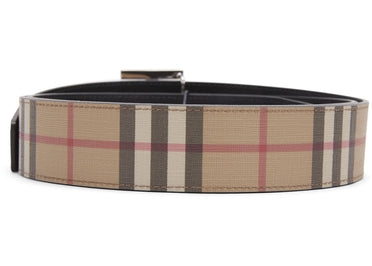 Ceinture réversible Burberry à motif monogramme vintage, largeur 1,4, beige archive