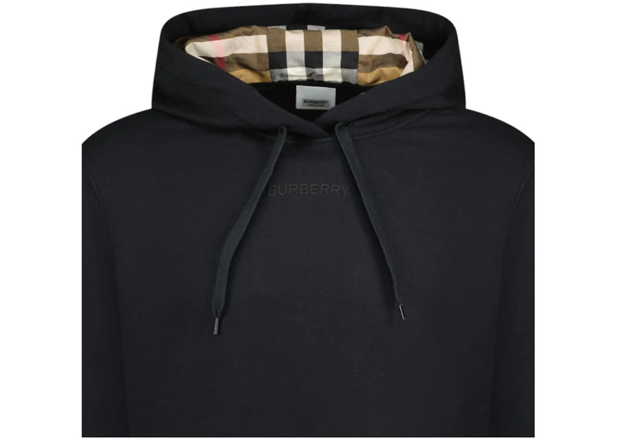 Sweat à capuche Burberry Talley à carreaux brodés (Femme) Noir