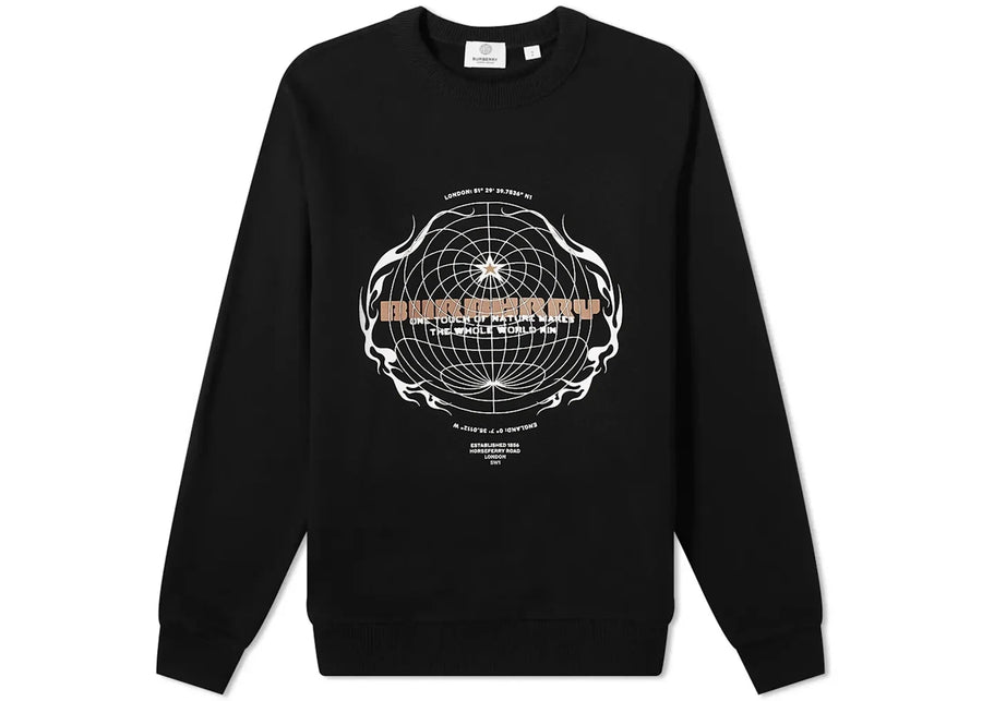 Sweat-shirt Burberry Taviton Globe Logo Noir