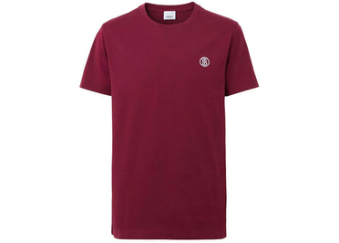 T-shirt Burberry en coton brodé rouge foncé
